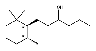 rel-1-[(1R,6S)-2,2,6-trimethylcyclohexyl]hexan-3-ol Struktur