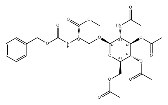 O-[3-O,4-O,6-O-Triacetyl-2-(acetylamino)-2-deoxy-β-D-glucopyranosyl]-N-[(phenylmethoxy)carbonyl]-L-serine methyl ester Struktur