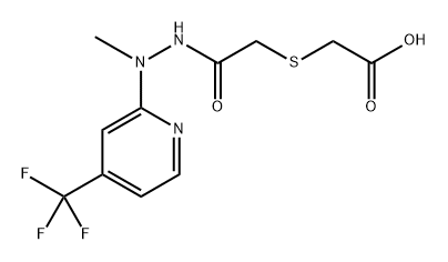 ACETIC ACID, [(CARBOXYMETHYL)THIO]-, 1-[2-METHYL-2-[4-(TRIFLUOROMETHYL)-2-PYRIDINYL]HYDRAZIDE] Struktur