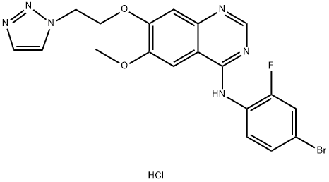 4-Quinazolinamine, N-(4-bromo-2-fluorophenyl)-6-methoxy-7-[2-(1H-1,2,3-triazol-1-yl)ethoxy]-, hydrochloride (1:1) Struktur