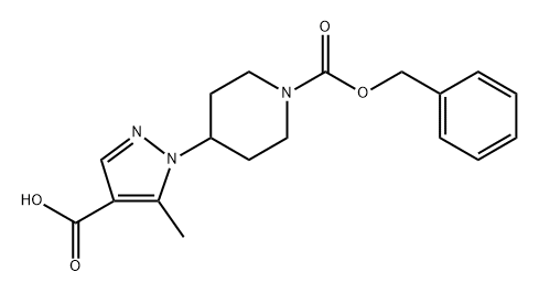 1-(1-(benzyloxycarbonyl)piperidin-4-yl)-5-methyl-1H-pyrazole-4-carboxylic acid Struktur