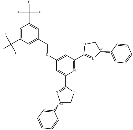 3,5-bis(trifluoromethyl)benzyl- (S)-4-phenyl-BNO-PYBOX Struktur