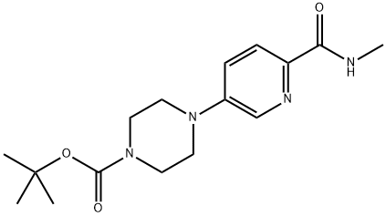 tert-Butyl 4-(6-(methylcarbamoyl)pyridin-3-yl)piperazine-1-carboxylate Struktur