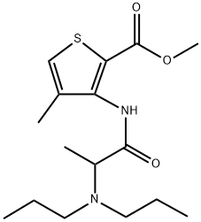 Methyl 3-[[(2RS)-2-(dipropylamino)propanoyl]amino]-4-methylthiophene-2-carboxylate Struktur