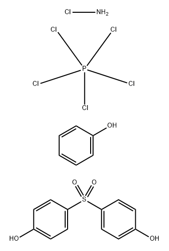 4,4'-sulfonylbisphenol, polymer with ammonium chloride(NH4Cl), pentachlorophosphorane and phenol Struktur