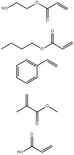 2-Propenoic acid, 2-methyl-, methyl ester, polymer with butyl 2-propenoate, ethenylbenzene, 2-hydroxyethyl 2-propenoate and 2-propenoic acid Struktur