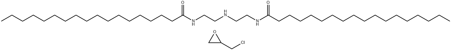 Octadecanamide, N,N'-(iminodiethylene)bis-, polymer with 1-chloro-2,3-epoxypropane Struktur