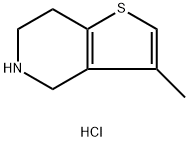 Thieno[3,2-c]pyridine, 4,5,6,7-tetrahydro-3-methyl-, hydrochloride (1:1) Struktur