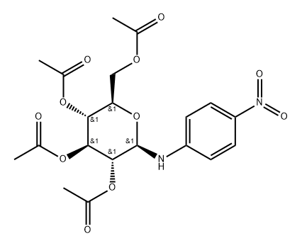 N-(4-Nitrophenyl)-2-O,3-O,4-O,6-O-tetraacetyl-β-D-glucopyranosylamine Struktur