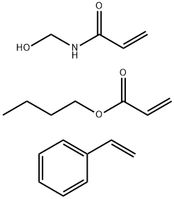 2-Propenoic acid, butyl ester, polymer with ethenylbenzene and N-(hydroxymethyl)-2-propenamide Struktur