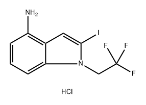 1H-Indol-4-amine, 2-iodo-1-(2,2,2-trifluoroethyl)-, hydrochloride (1:1) Struktur