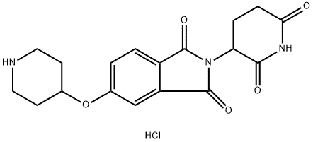 1H-Isoindole-1,3(2H)-dione, 2-(2,6-dioxo-3-piperidinyl)-5-(4-piperidinyloxy)-, hydrochloride (1:1) Struktur