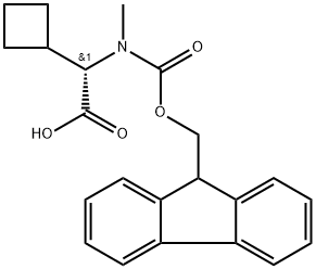 Cyclobutaneacetic acid, α-[[(9H-fluoren-9-ylmethoxy)carbonyl]methylamino]-, (αS)- Struktur