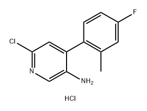 3-Pyridinamine, 6-chloro-4-(4-fluoro-2-methylphenyl)-, hydrochloride (1:1) Struktur