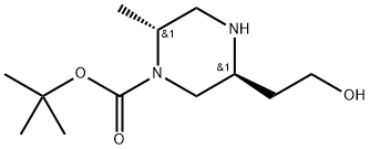 tert-Butyl (2R,5S)-5-(2-hydroxyethyl)-2-methylpiperazine-1-carboxylate Struktur