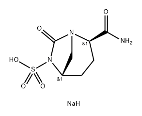 sodium (2R,5S)-2-carbamoyl-7-oxo-1,6-diazabicyclo[3.2.1]octan-6-yl sulfate Struktur