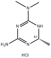 1,3,5-Triazine-2,4-diamine, 3,6-dihydro-N2,N2,6-trimethyl-, hydrochloride (1:1), (6R)- Struktur