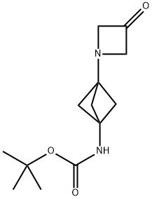 tert-butyl N-[3-(3-oxoazetidin-1-yl)-1-bicyclo[1.1.1]pentanyl]carbamate Struktur