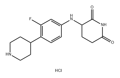 2,6-Piperidinedione, 3-[[3-fluoro-4-(4-piperidinyl)phenyl]amino]-, hydrochloride (1:1) Struktur