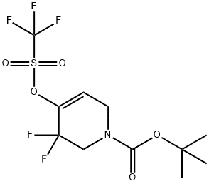 tert-Butyl 3,3-difluoro-4-(((trifluoromethyl)sulfonyl)oxy)-3,6-dihydropyridine-1(2H)-carboxylate Struktur