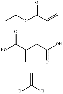 Butanedioic acid, methylene-, polymer with 1,1-dichloroethene and ethyl 2-propenoate Struktur