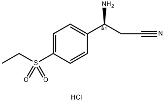 Benzenepropanenitrile, β-amino-4-(ethylsulfonyl)-, hydrochloride (1:1), (βS)- Struktur