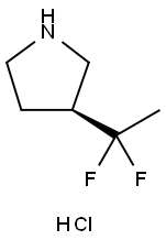 Pyrrolidine, 3-(1,1-difluoroethyl)-, hydrochloride (1:1), (3S)- Struktur