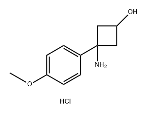 3-Amino-3-(4-methoxyphenyl)cyclobutan-1-ol hydrochloride Struktur