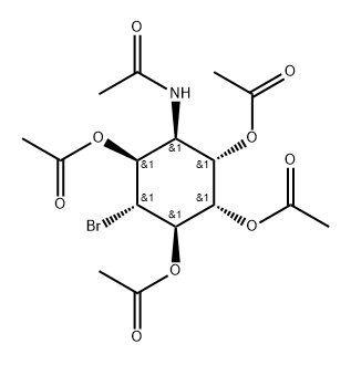 Acetamide, N-5-bromo-2,3,4,6-tetrakis(acetyloxy)cyclohexyl-, (1.alpha.,2.beta.,3.beta.,4.alpha.,5.beta.,6.alpha.)- Struktur