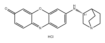 3H-Phenoxazin-3-one, 7-[(3R)-1-azabicyclo[2.2.2]oct-3-ylamino]-, hydrochloride (1:2) Struktur