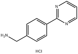 Benzenemethanamine, 4-(2-pyrimidinyl)-, hydrochloride (1:1) Struktur