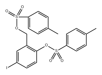 Benzenemethanol, 5-iodo-2-[[(4-methylphenyl)sulfonyl]oxy]-, 1-(4-methylbenzenesulfonate) Struktur