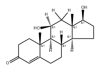 Androst-4-en-3-one-9,11,12,12-d4, 11,17-dihydroxy-, (11β,17β)- Struktur