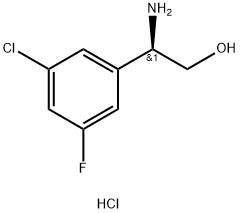 Benzeneethanol, β-amino-3-chloro-5-fluoro-, hydrochloride (1:1), (βR)- Struktur