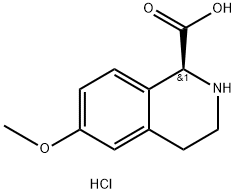 (S)-6-methoxy-1,2,3,4-tetrahydroisoquinoline-1-carboxylic acid hydrochloride Struktur