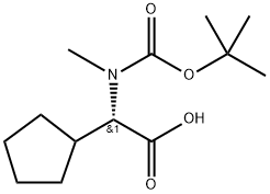 Cyclopentaneacetic acid, α-[[(1,1-dimethylethoxy)carbonyl]methylamino]-, (αS)- Struktur