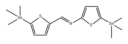 2-Thiophenamine, 5-(trimethylstannyl)-N-[[5-(trimethylstannyl)-2-thienyl]methylene]- Struktur