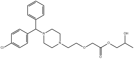 Acetic acid, 2-?[2-?[4-?[(4-?chlorophenyl)?phenylmethyl]?-?1-?piperazinyl]?ethoxy]?-?, 2-?hydroxypropyl ester Struktur