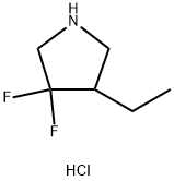 4-乙基-3,3-二氟吡咯烷鹽酸鹽, 2708278-63-9, 結(jié)構(gòu)式