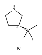 Pyrrolidine, 3-(1,1-difluoroethyl)-, hydrochloride (1:1), (3R)- Struktur