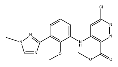 3-Pyridazinecarboxylic acid, 6-chloro-4-[[2-methoxy-3-(1-methyl-1H-1,2,4-triazol-3-yl)phenyl]amino]-, methyl ester Struktur