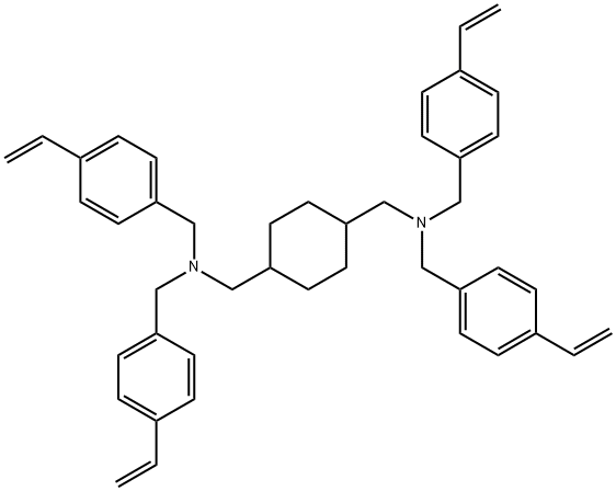 N1,N1,N4,N4-tetrakis[(4-ethenylphenyl)methyl]- 1,4-Cyclohexanedimethanamine Struktur