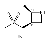 Azetidine, 2-methyl-3-[(methylsulfonyl)methyl]-, hydrochloride (1:1), (2R,3R)- Struktur