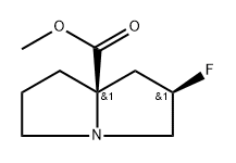 methyl (2R,7aR)-2-fluorotetrahydro-1H-pyrrolizine-7a(5H)-carboxylate Struktur