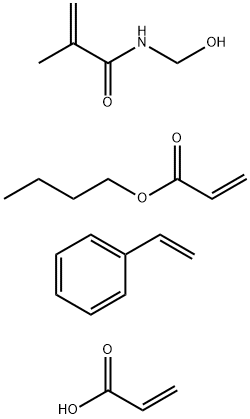 2-Propenoic acid, polymer with butyl 2-propenoate, ethenylbenzene and N-(hydroxymethyl)-2-methyl-2-propenamide Struktur