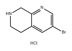 1,7-Naphthyridine, 3-bromo-5,6,7,8-tetrahydro-, hydrochloride (1:1) Struktur