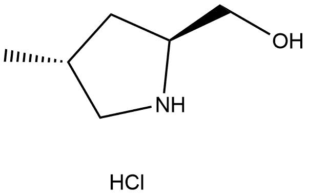 2-Pyrrolidinemethanol, 4-methyl-, hydrochloride (1:1), (2R,4S)-rel- Struktur