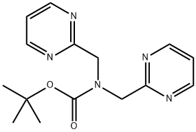 tert-butyl bis(pyrimidin-2-ylmethyl)carbamate Struktur