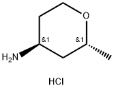 2H-Pyran-4-amine, tetrahydro-2-methyl-, hydrochloride (1:1), (2R,4S)-rel- Struktur