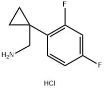 Cyclopropanemethanamine, 1-(2,4-difluorophenyl)-, hydrochloride (1:1) Struktur